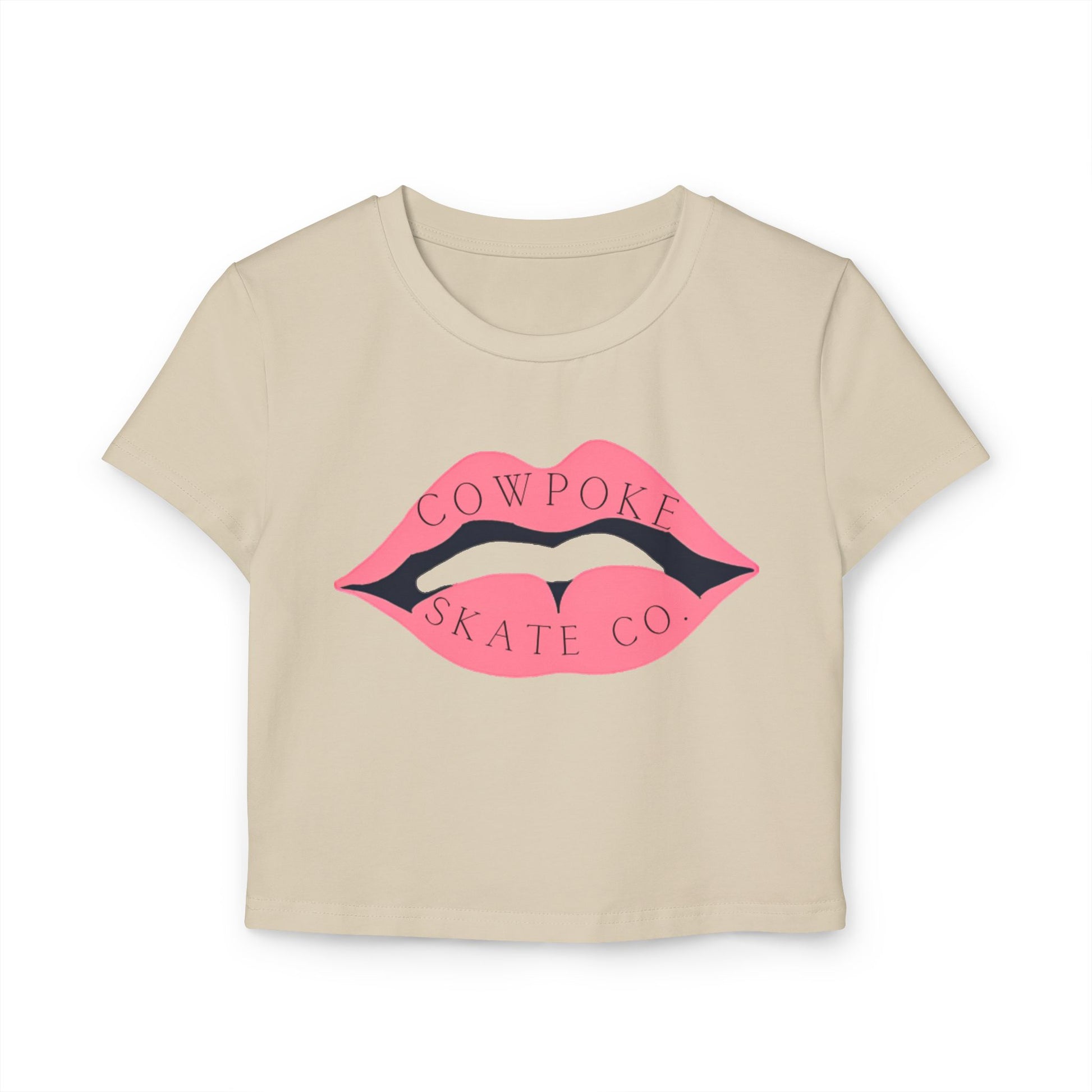Trendy Women's Baby Tee with Cowpoke Design, Cute Graphic Shirt, Fashion Top, Summer Casual Wear, Gift for Skateboarders