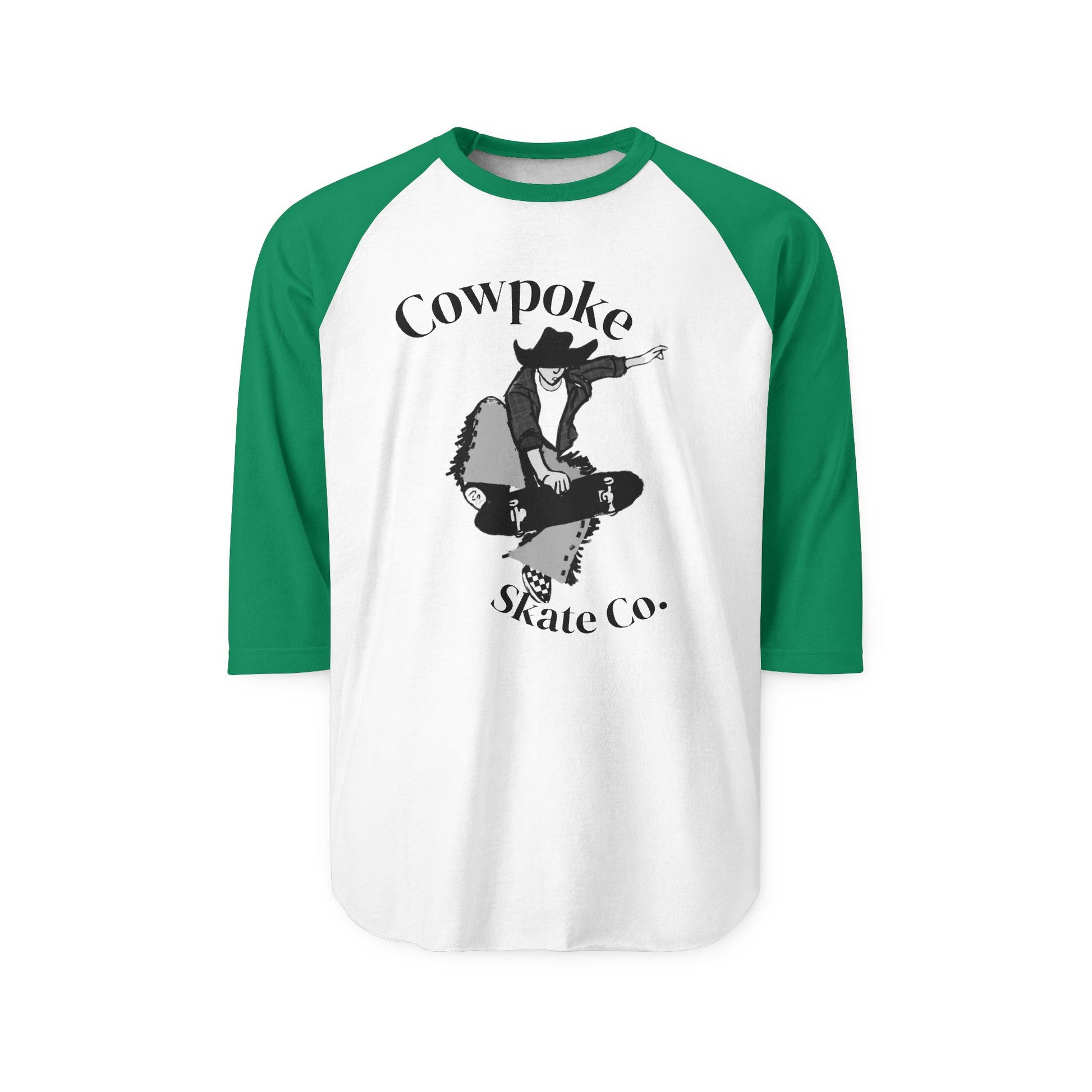 Retro Cowpoke Skate Co. Unisex Raglan Shirt, Casual Skate Tee, Vintage Graphic Tee, Unisex Shirt, Gift for Skater Friends, Summer Outfit