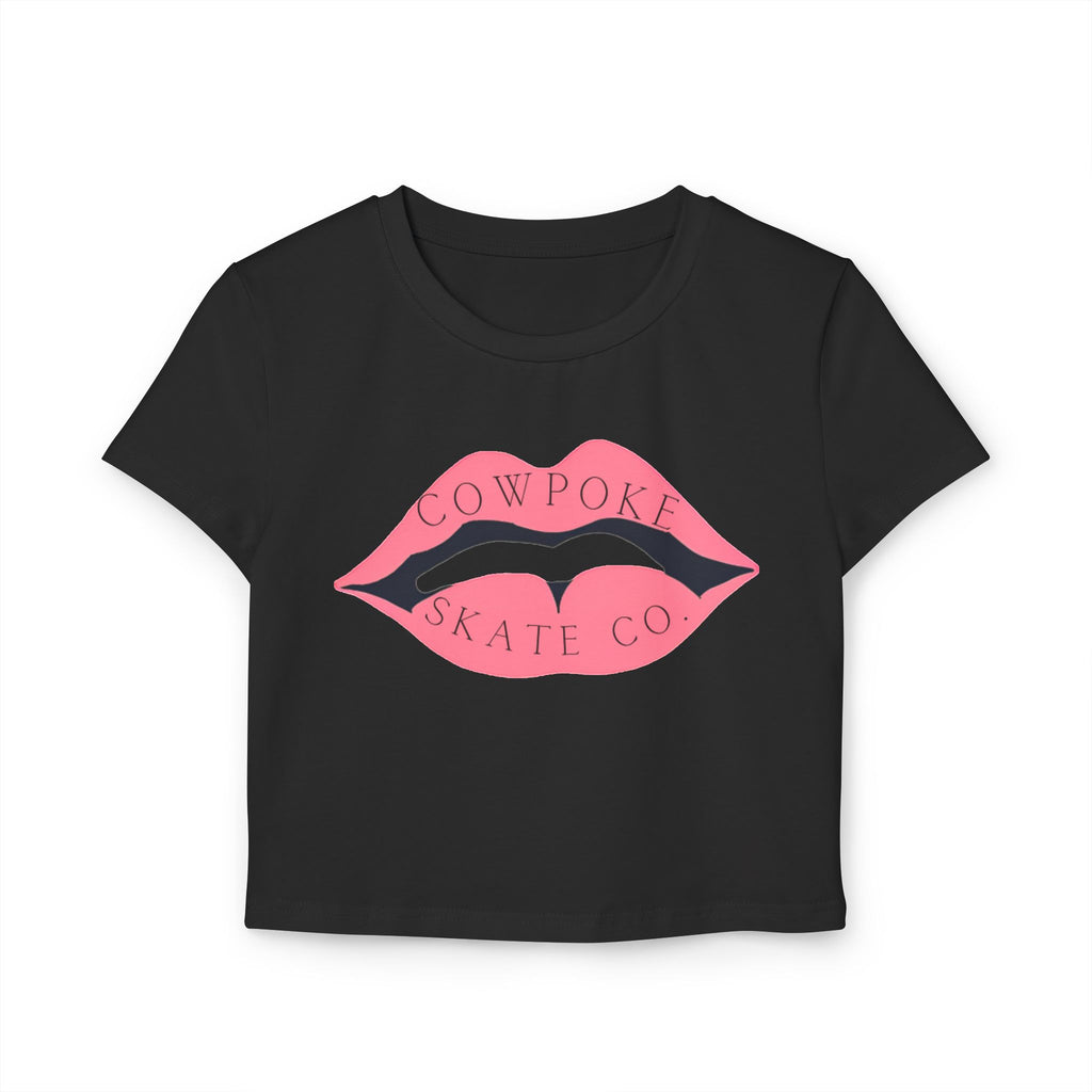 Trendy Women's Baby Tee with Cowpoke Design, Cute Graphic Shirt, Fashion Top, Summer Casual Wear, Gift for Skateboarders