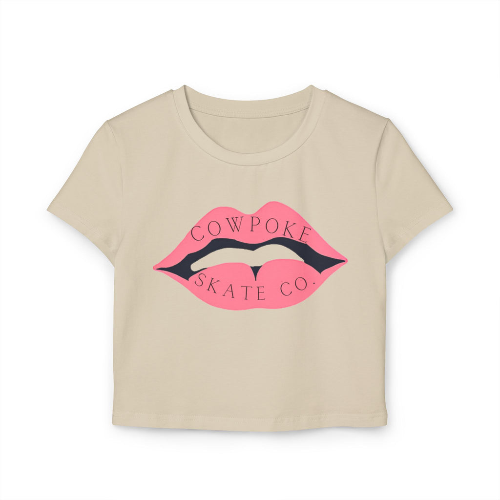 Trendy Women's Baby Tee with Cowpoke Design, Cute Graphic Shirt, Fashion Top, Summer Casual Wear, Gift for Skateboarders