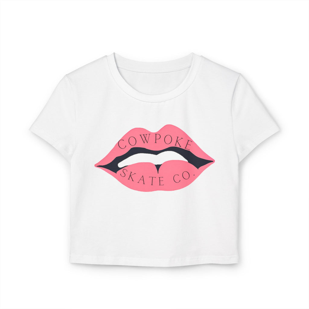 Trendy Women's Baby Tee with Cowpoke Design, Cute Graphic Shirt, Fashion Top, Summer Casual Wear, Gift for Skateboarders