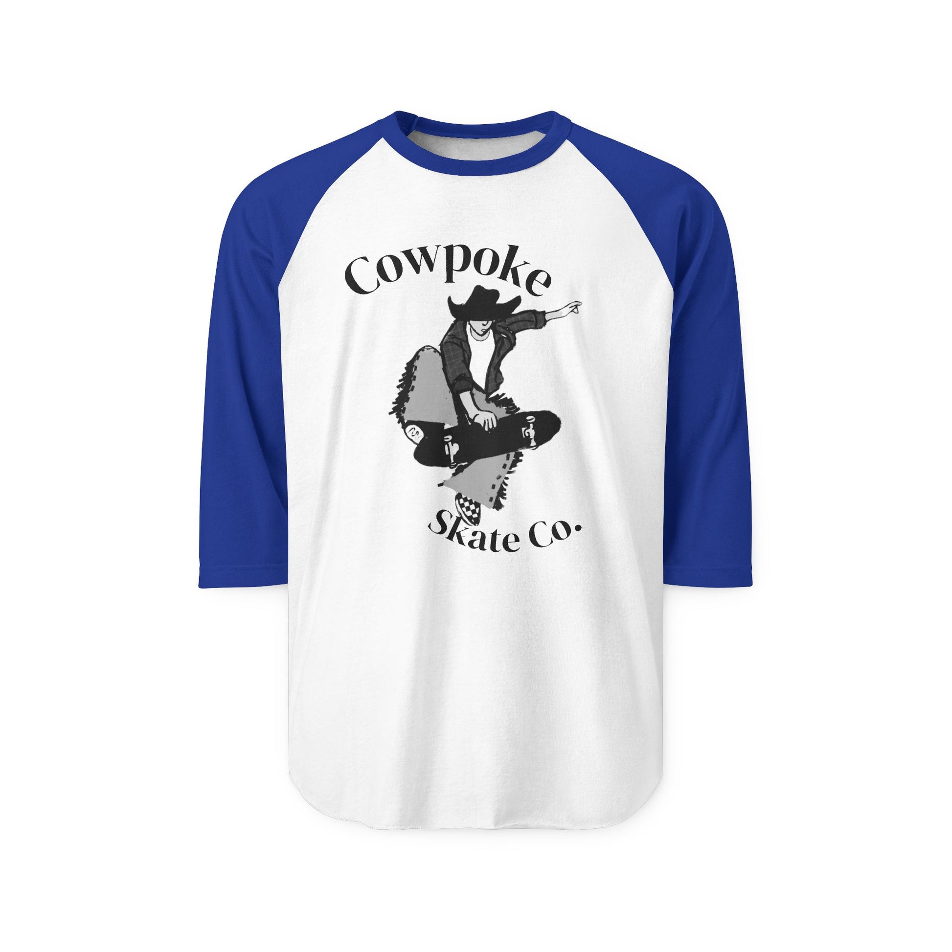 Retro Cowpoke Skate Co. Unisex Raglan Shirt, Casual Skate Tee, Vintage Graphic Tee, Unisex Shirt, Gift for Skater Friends, Summer Outfit