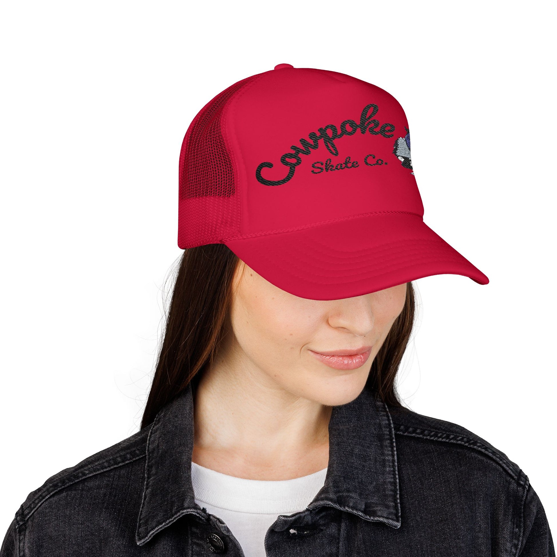 Stylish Foam Trucker Hat with Embroidered Design, Outdoor Accessories, Casual Wear, Unique Gift, Festival Fashion